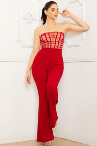 Symphony Jumpsuit - Mesh Two Tone Jumpsuit | Zezebe