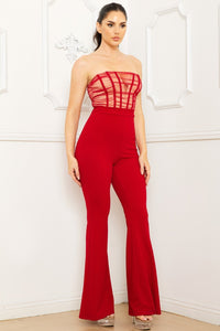 Symphony Jumpsuit - Mesh Two Tone Jumpsuit | Zezebe