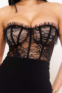 Symphony Jumpsuit - Laced Bustier Top Jumpsuit | Zezebe