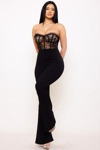 Symphony Jumpsuit - Laced Bustier Top Jumpsuit | Zezebe