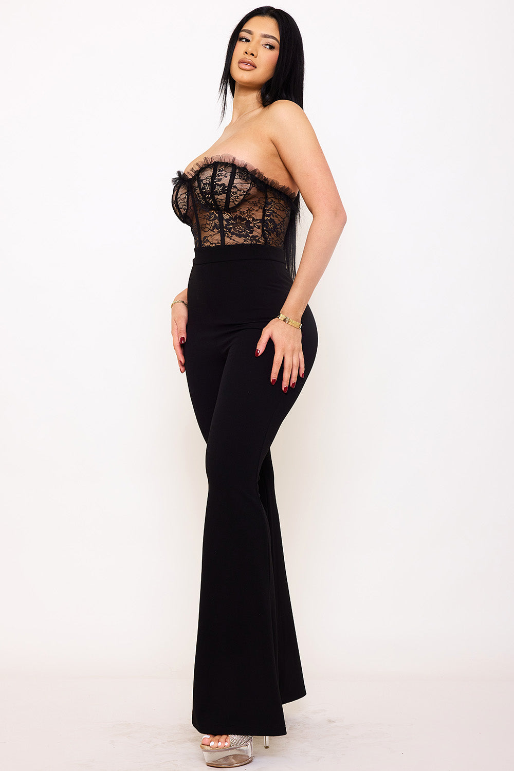 Symphony Jumpsuit - Laced Bustier Top Jumpsuit | Zezebe