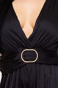 Symphony Jumpsuit - Woven Satin Pleated Jumpsuit | Zezebe