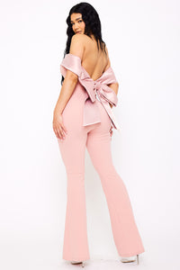 Symphony Jumpsuits - Satin And Techno Crepe Contast Jumpsuit | Zezebe