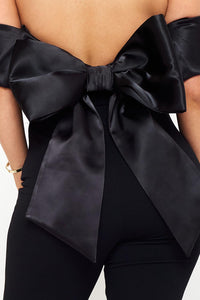 Symphony Jumpsuits - Satin And Techno Crepe Contast Jumpsuit | Zezebe