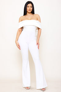 Symphony Jumpsuits - Satin And Techno Crepe Contast Jumpsuit | Zezebe