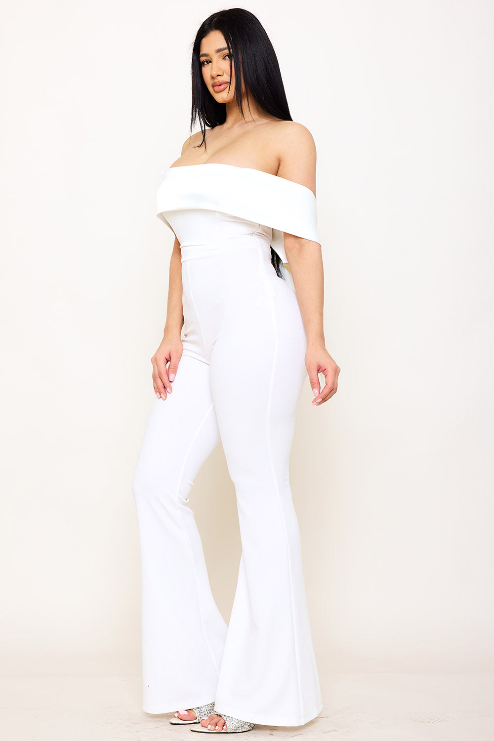 Symphony Jumpsuits - Satin And Techno Crepe Contast Jumpsuit | Zezebe