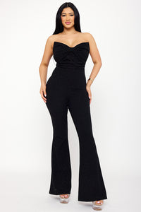 Symphony Jumpsuits - Glitter Bow Front Jumpsuit | Zezebe