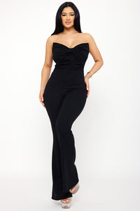 Symphony Jumpsuits - Glitter Bow Front Jumpsuit | Zezebe