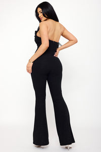 Symphony Jumpsuits - Glitter Bow Front Jumpsuit | Zezebe