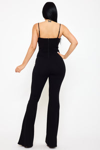Symphony Jumpsuits - Color Contrast Bow Bust Front Jumpsuit | Zezebe