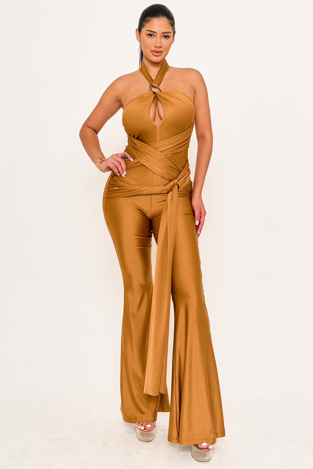 Symphony Jumpsuits - Halter Top Wrap Jumpsuits | Zezebe