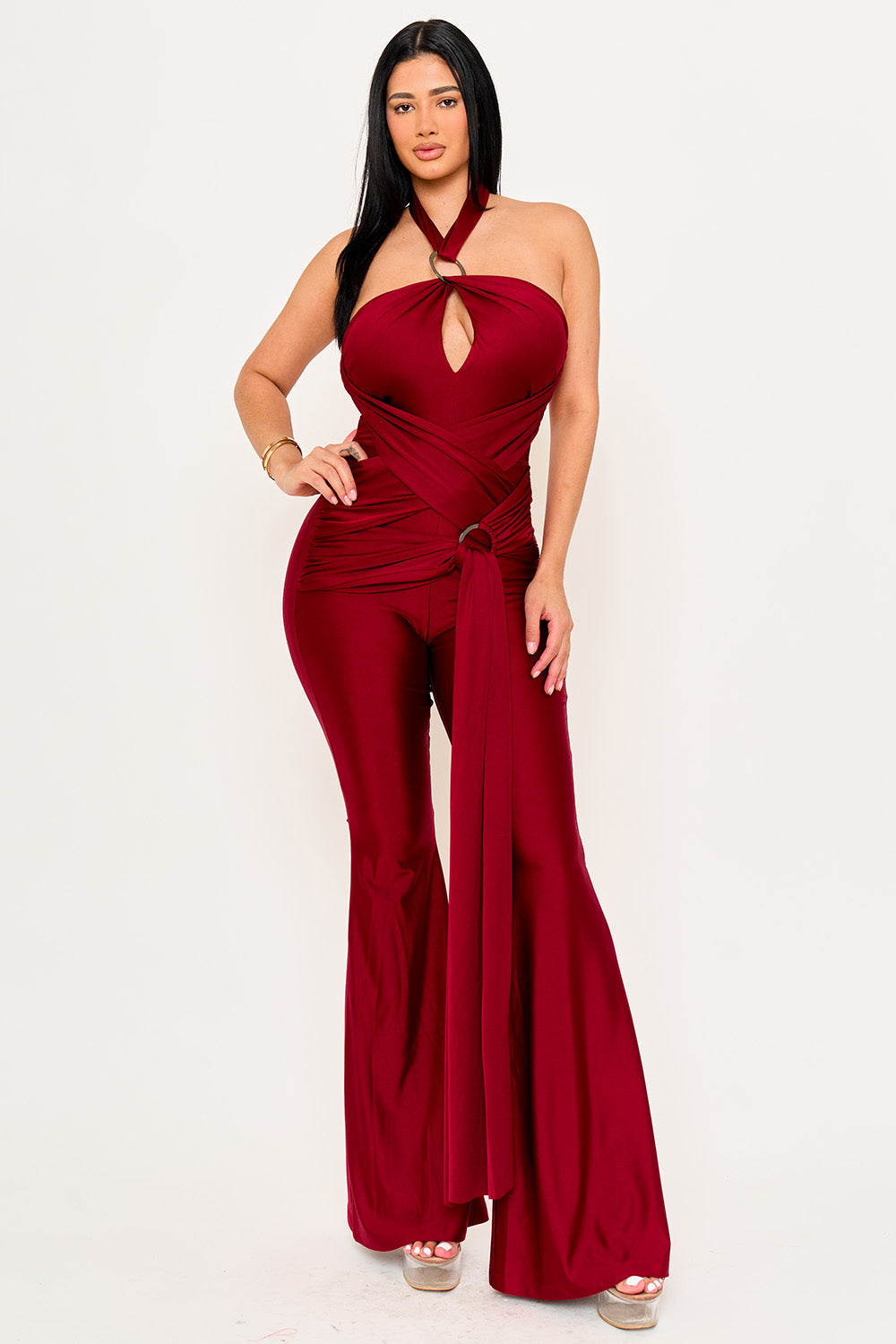 Symphony Jumpsuits - Halter Top Wrap Jumpsuits | Zezebe