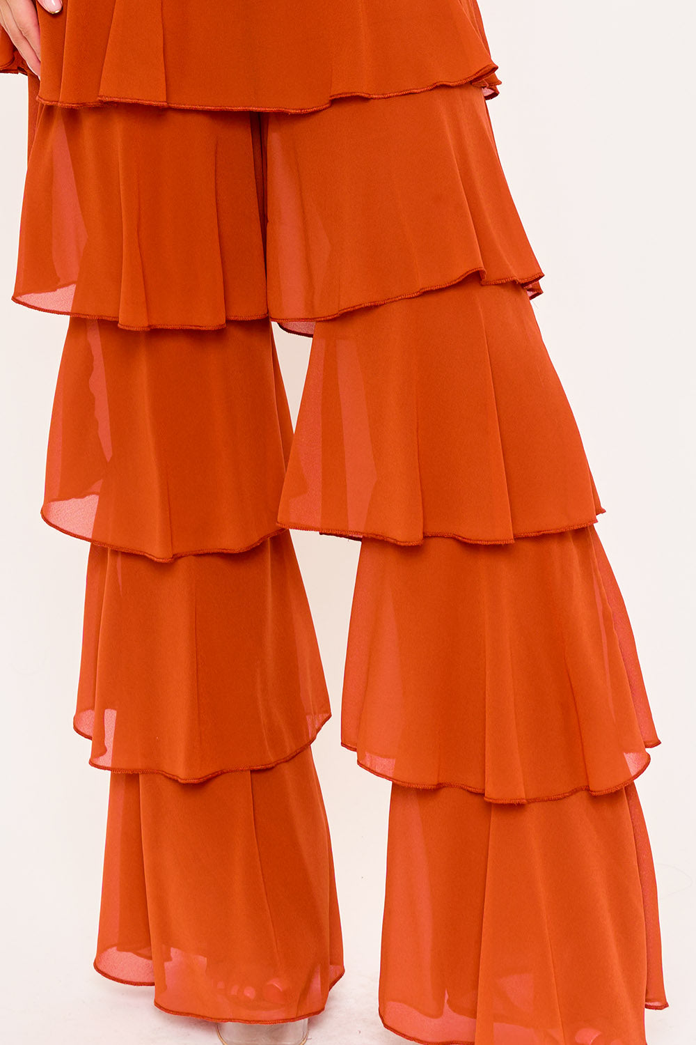 Symphony Jumpsuit - Techno Crepe & Chiffon Contrast Jumpsuit | Zezebe