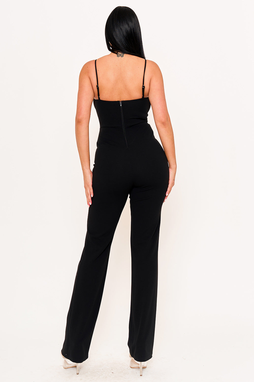 Symphony Jumpsuit - Rhinestone Trim The Edge Of The Bow Jumpsuit | Zezebe