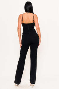 Symphony Jumpsuit - Rhinestone Trim The Edge Of The Bow Jumpsuit | Zezebe