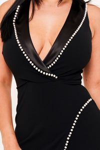 Symphony Jumpsuits - Pearl Trim Detailed Jumpsuit | Zezebe