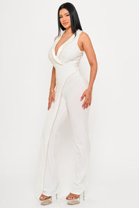 Symphony Jumpsuits - Pearl Trim Detailed Jumpsuit | Zezebe