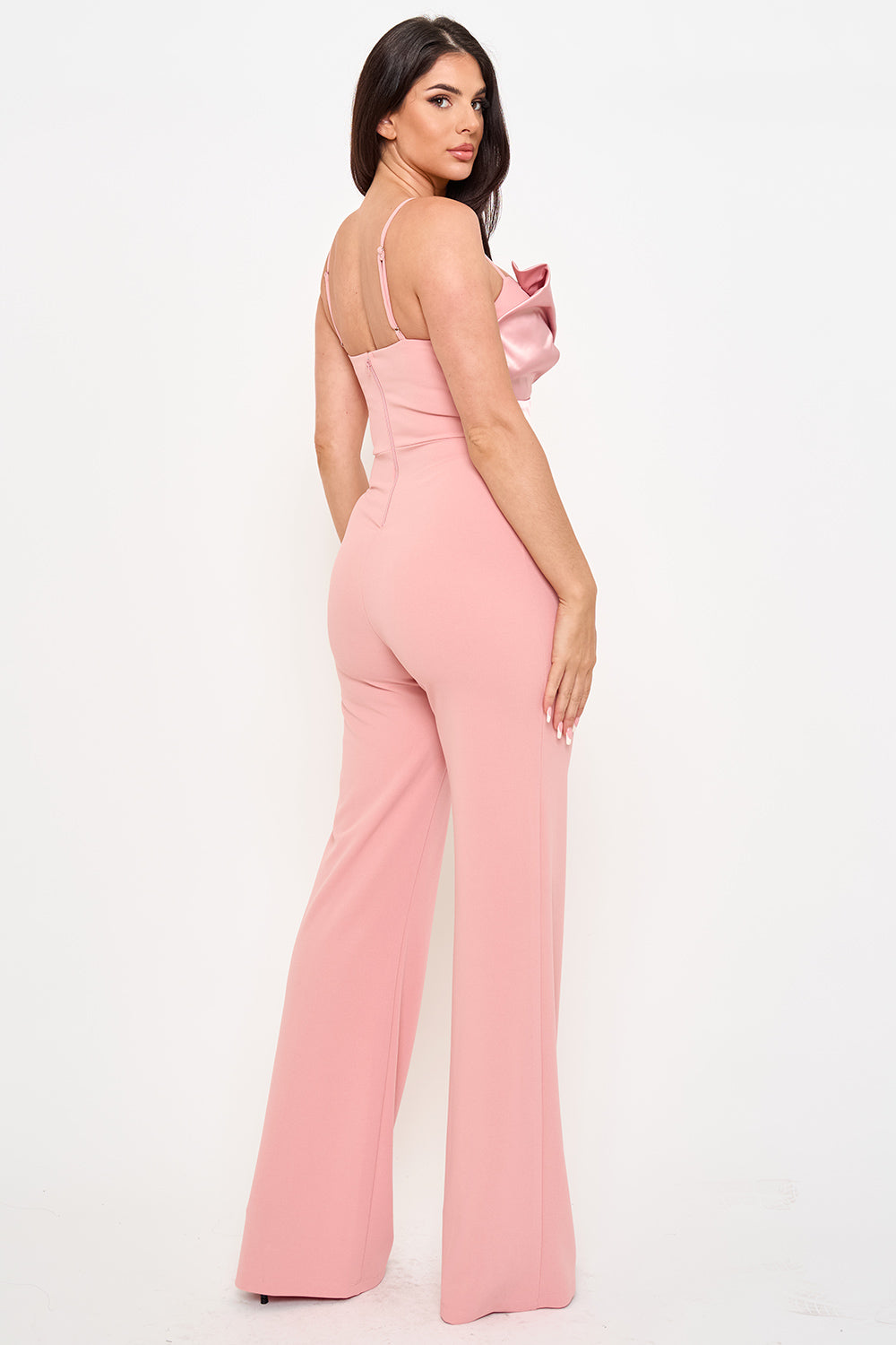 Satin Peplum Top Jumpsuit