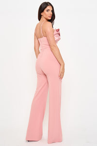 Satin Peplum Top Jumpsuit