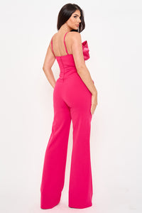 Satin Peplum Top Jumpsuit