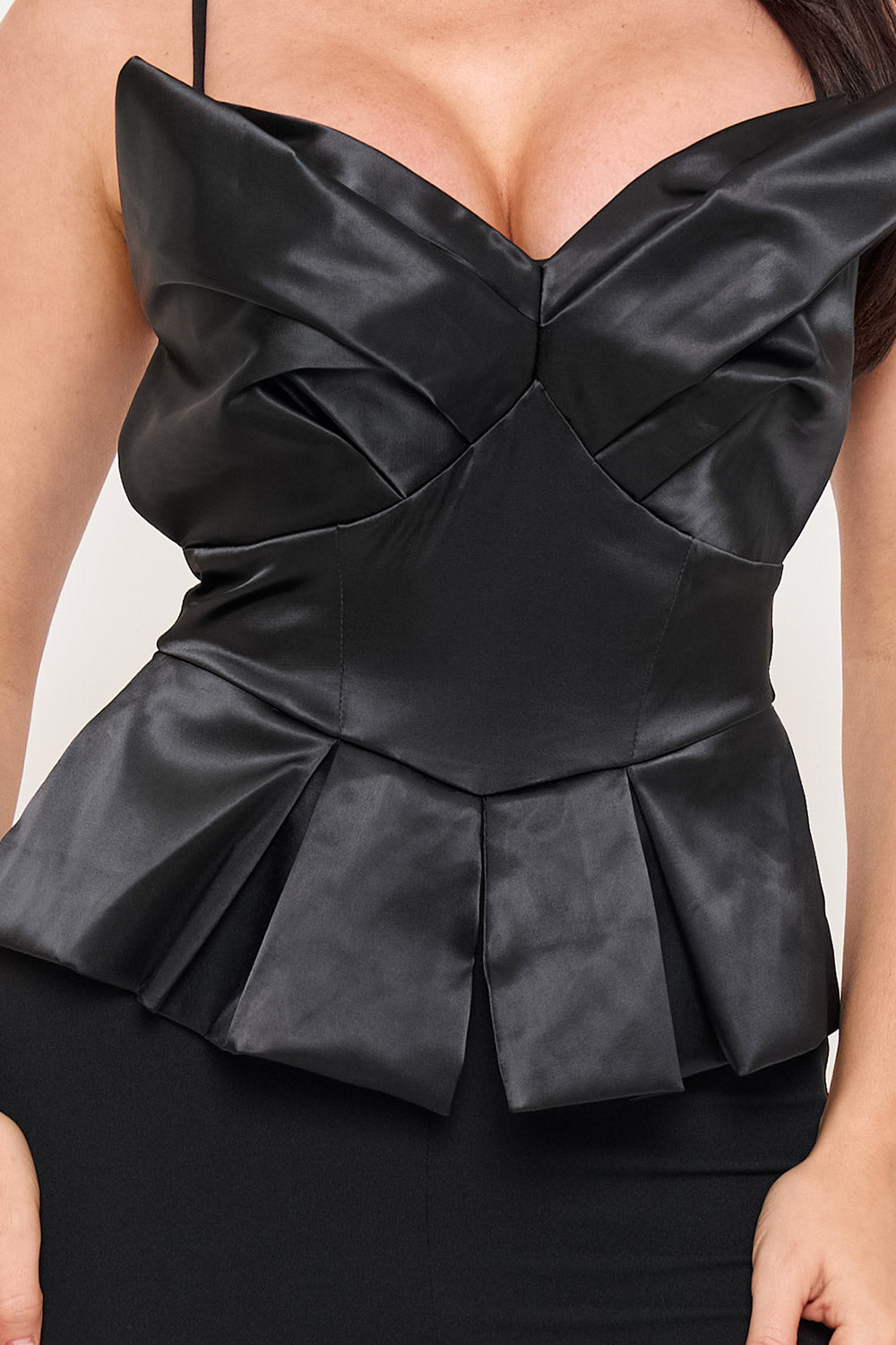 Satin Peplum Top Jumpsuit