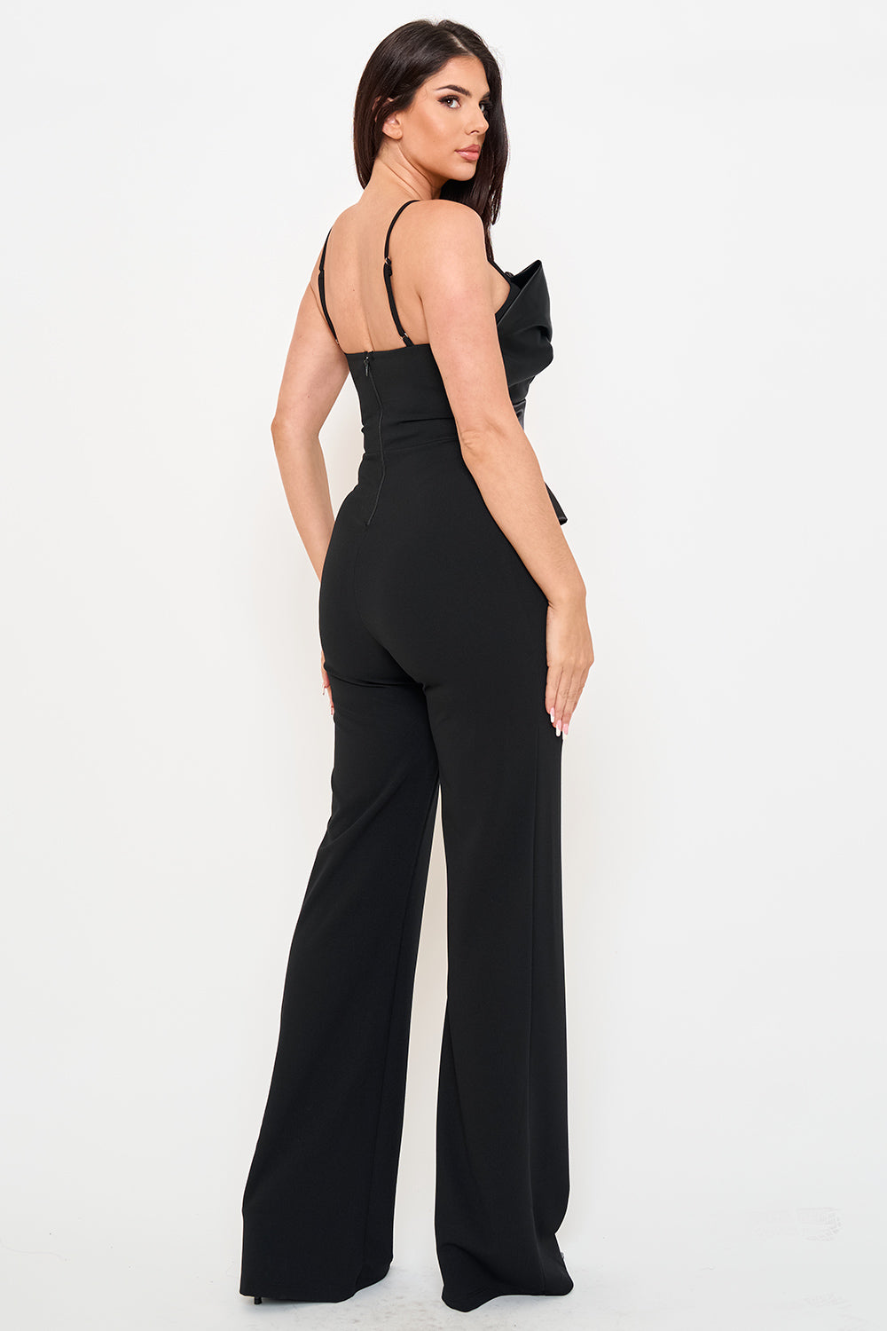 Satin Peplum Top Jumpsuit