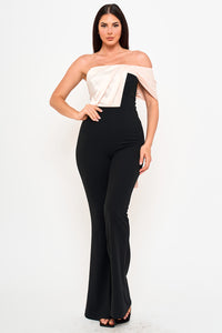 Symphony Jumpsuits- Satin Contrast Jumpsuit | Zezebe