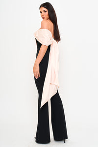 Symphony Jumpsuits- Satin Contrast Jumpsuit | Zezebe