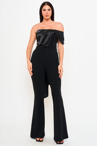 Symphony Jumpsuits- Satin Contrast Jumpsuit | Zezebe