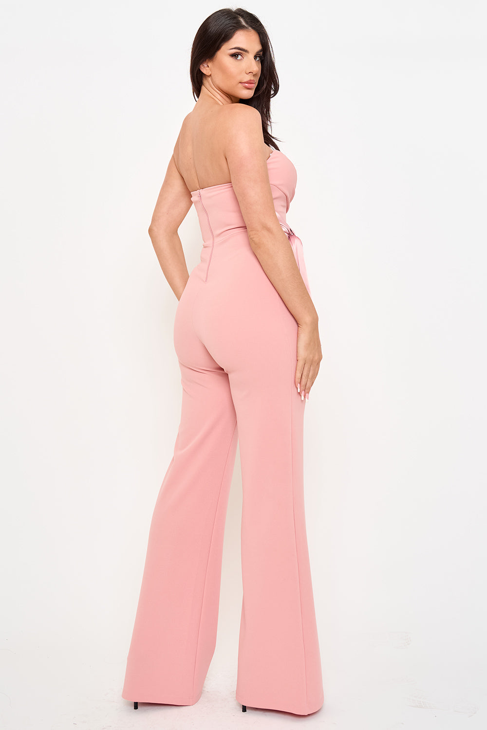 Symphony Jumpsuit - Satin Waist Twist Tie Jumpsuit | Zezebe