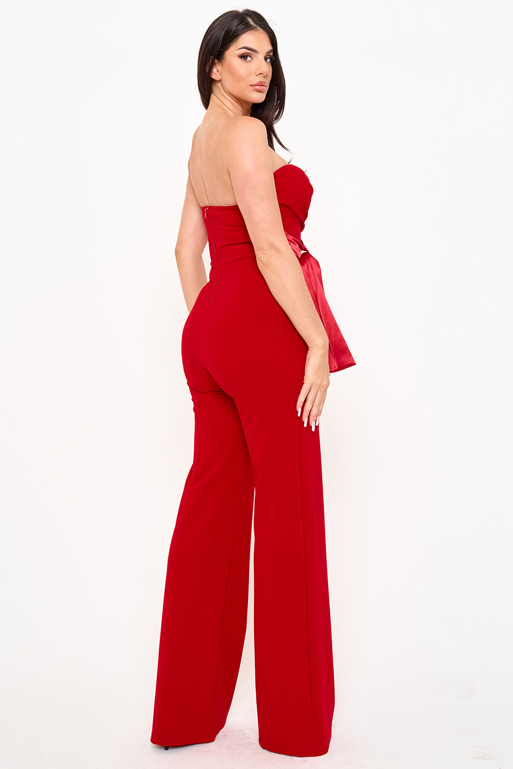 Symphony Jumpsuit - Satin Waist Twist Tie Jumpsuit | Zezebe