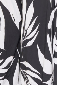 Symphony Dress - Tropical Leaf Print On Linen Jumpsuit | Zezebe