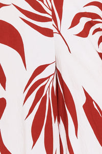 Symphony Dress - Tropical Leaf Print On Linen Jumpsuit | Zezebe