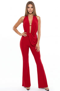 Draped Halter Neck Jumpsuit