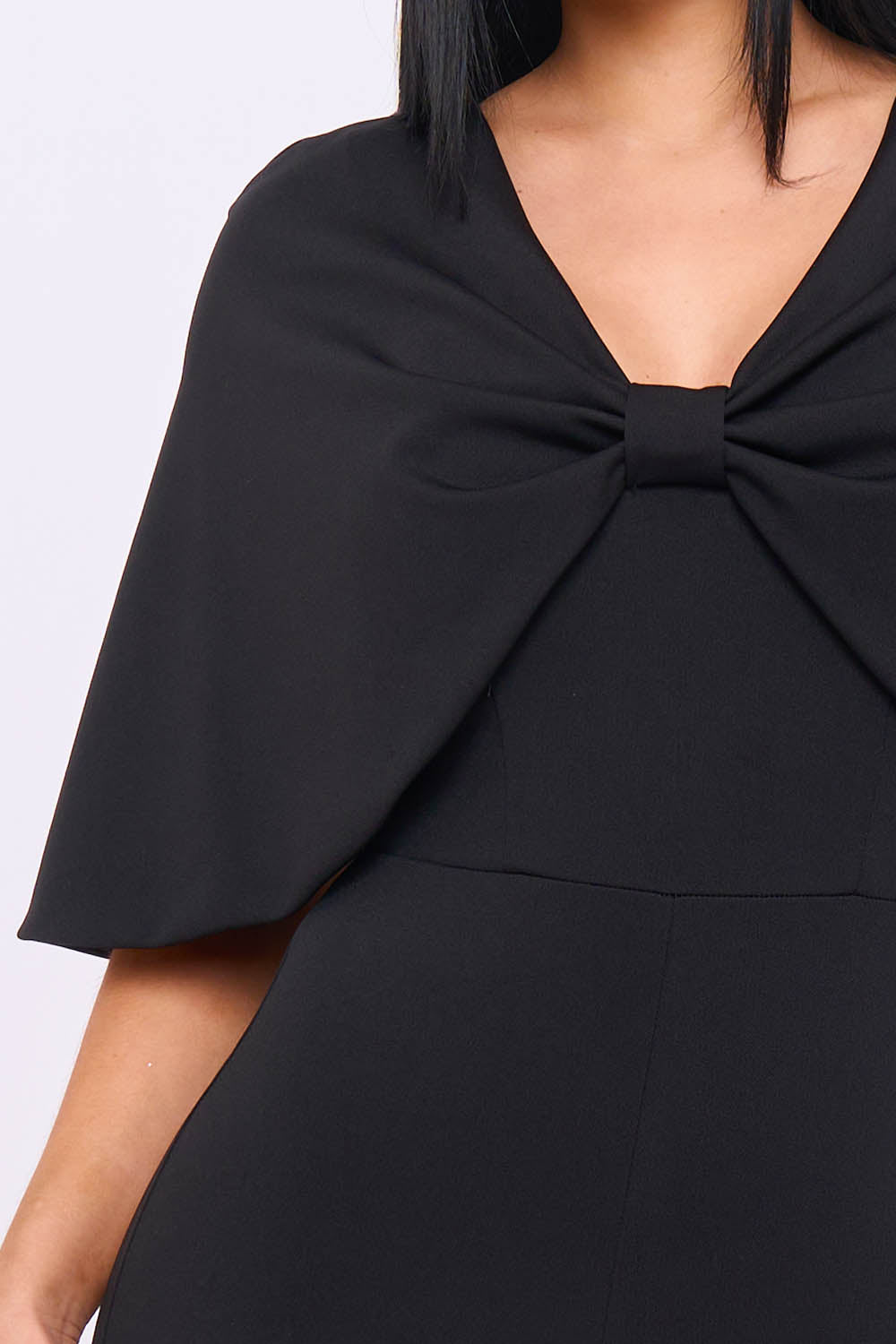 Cape Sleeve With Front Knot Jumpsuit