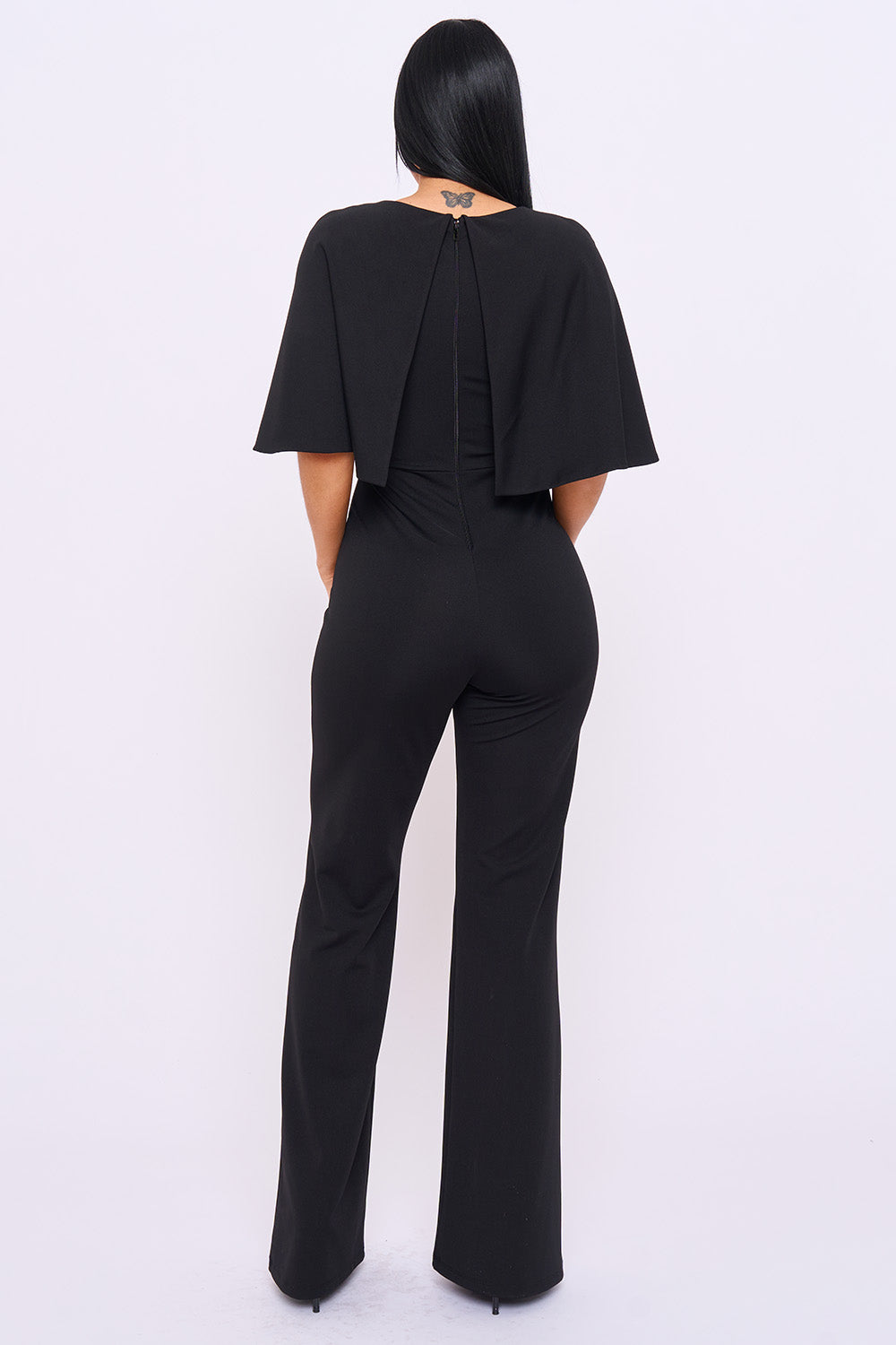 Cape Sleeve With Front Knot Jumpsuit