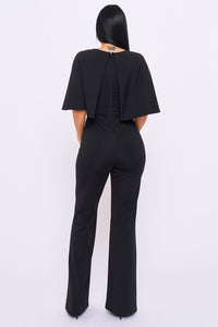 Cape Sleeve With Front Knot Jumpsuit