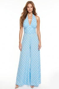 Polka Dot Halter Neck Jumpsuit