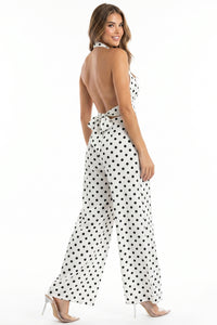 Polka Dot Halter Neck Jumpsuit