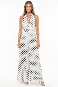 Polka Dot Halter Neck Jumpsuit