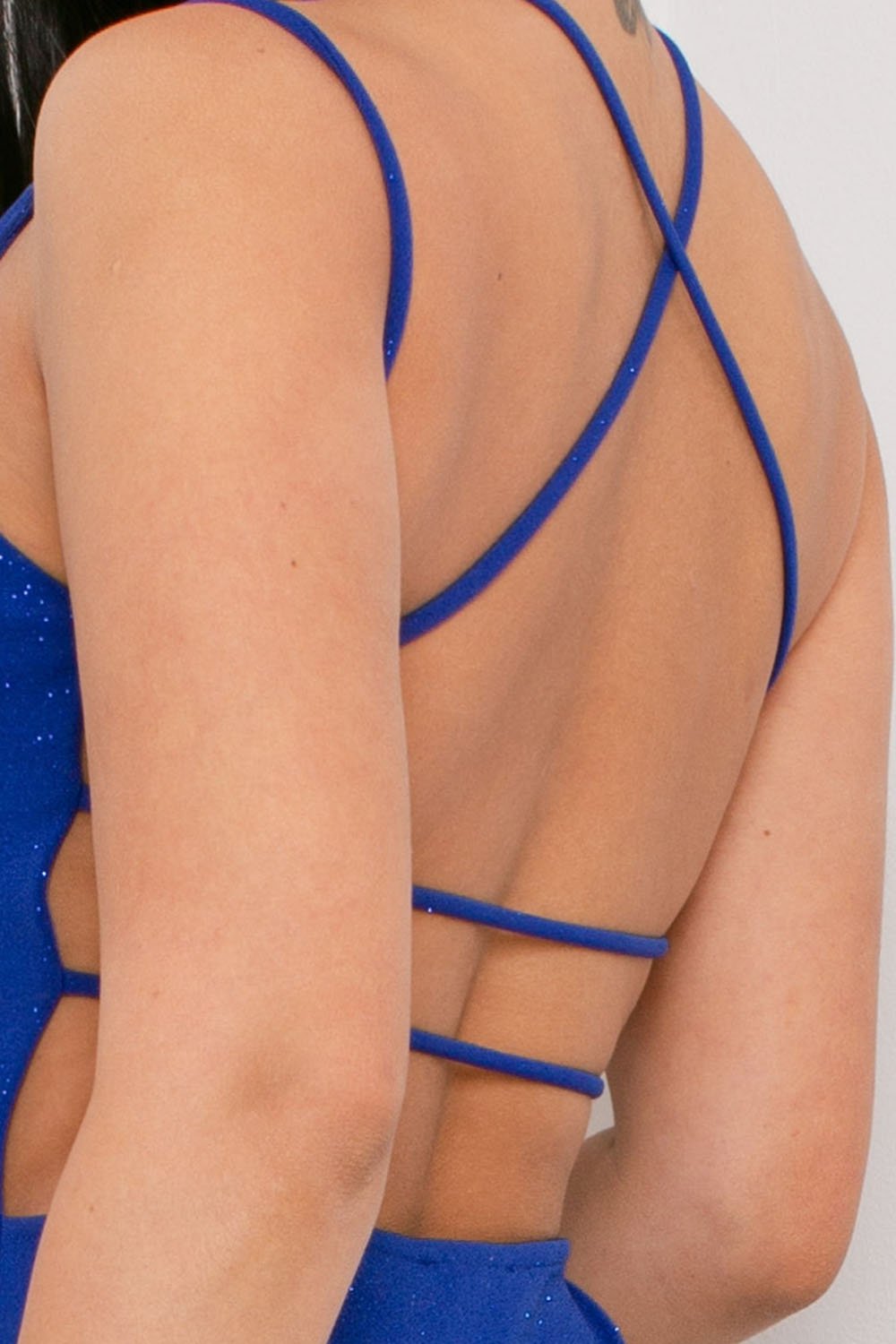 Techno Crepe With Glitter Stretch Mini Dress