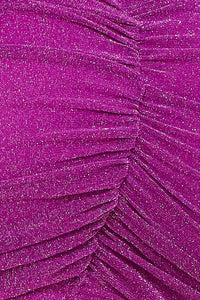 Shimmer Mesh Shirring On The Side Mini Dress