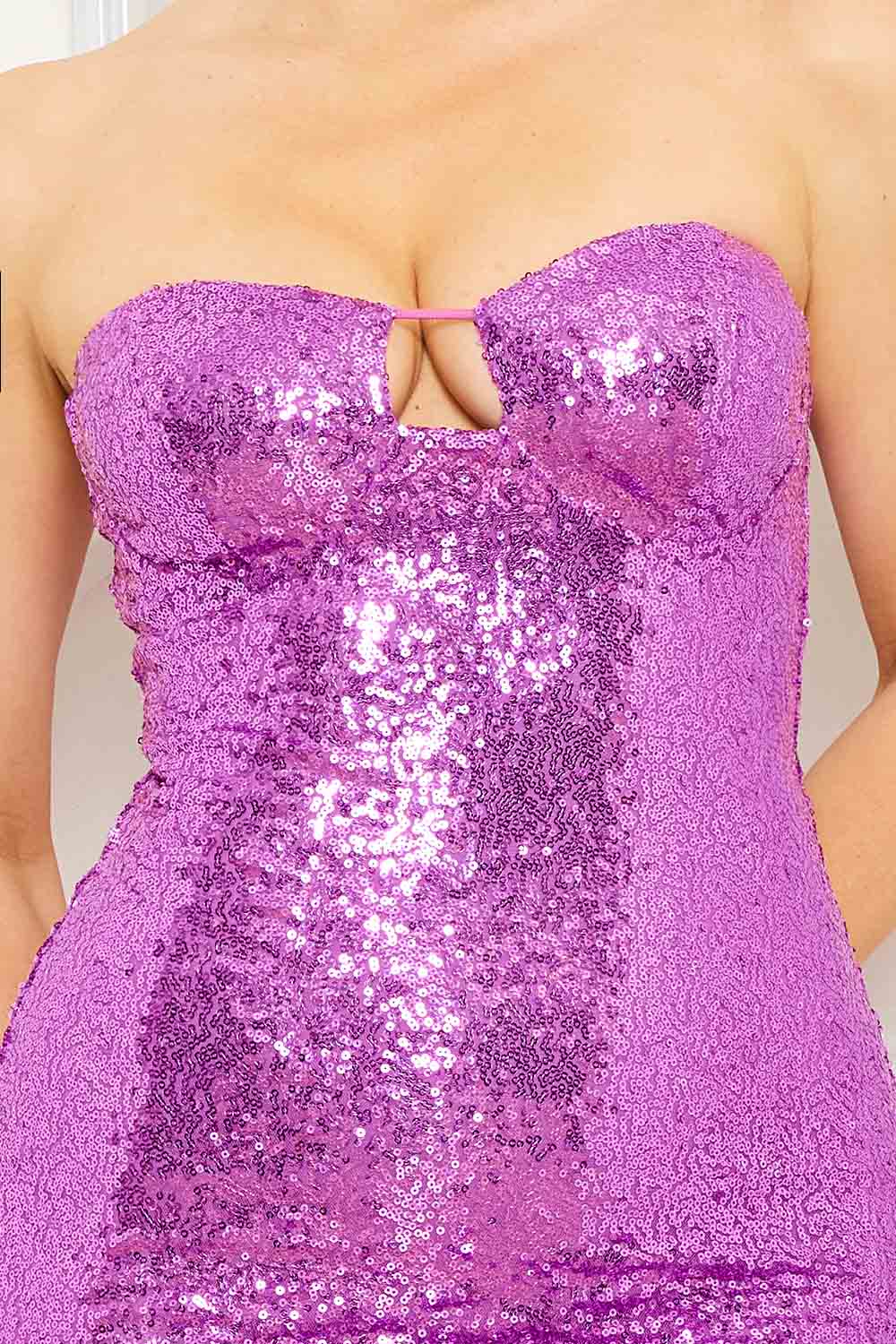 Sequin Tube Top Asymmetrical Dress