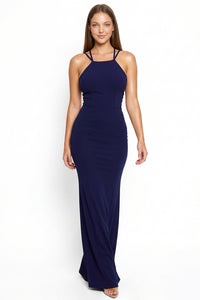 Double Strap Halter Top Maxi Dress