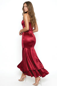 Satin Layer Mermaid Maxi Dress