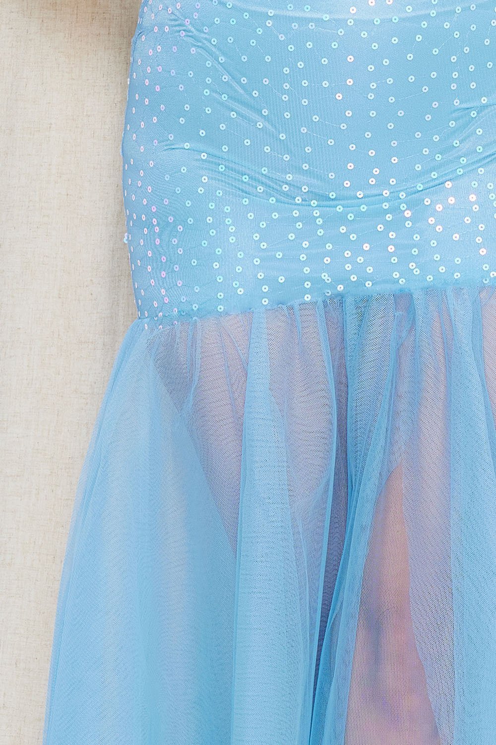 Sequin With Mesh Bottom Maxi Dress