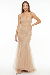 Shimmer Mesh Mermaid Maxi Dress