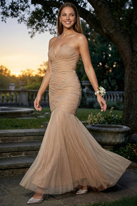 Shimmer Mesh Mermaid Maxi Dress