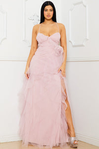 Symphony Dress - Layer Mesh Ruffle Maxi Dress | Zezebe