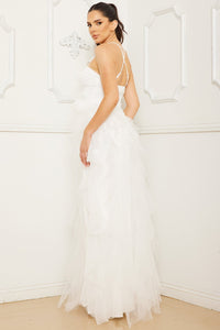 Symphony Dress - Layer Mesh Ruffle Maxi Dress | Zezebe